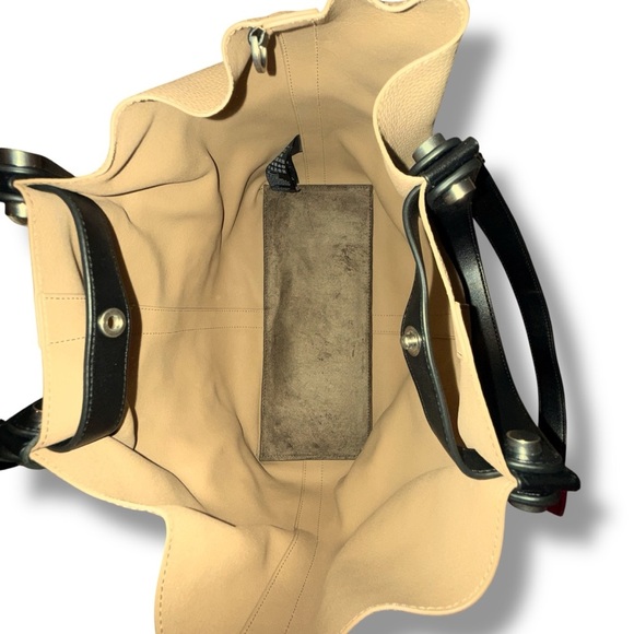 NWT ALL SAINTS Small Allington Tote with Interior Pouch - Tan/Black Handles - Picture 15 of 16